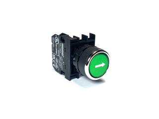 Кнопка без фиксации, зеленая (1НО), B100DYOD - EMAS