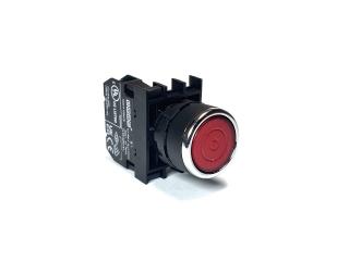 Кнопка с фиксацией, красная (1НО), B100FК - EMAS