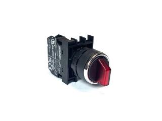 Переключатель 0-1 без фиксации красный (1НО), B100SL21K - EMAS