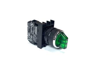 Переключатель 2-0-1 с фиксацией в 1 положении зеленый (1НО), B100SL31Y - EMAS