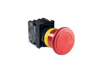 Кнопка аварийная "Грибок" с фиксацией и индикатором положения (1НО+1НЗ), B102EG - EMAS