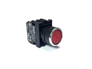 Кнопка с фиксацией, красная (1НО+1НЗ), B102FK - EMAS
