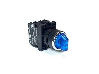 Переключатель 2-0-1 без фиксации синий (1НО+1НЗ), B102SL32M - EMAS