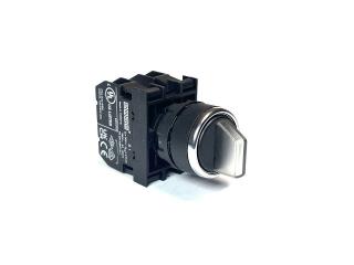 Переключатель 0-1 с фиксацией черный (1НО+1НЗ), B102SL20H - EMAS