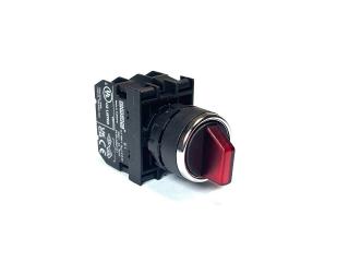 Переключатель 0-1 с фиксацией красный (1НО+1НЗ), B102SL20K - EMAS