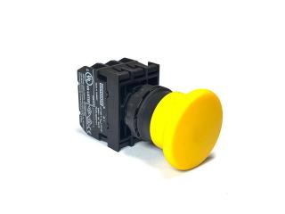Кнопка аварийная "Грибок" без фиксации желтая (3НO), B111MS - EMAS