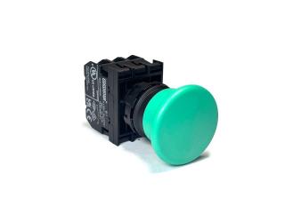 Кнопка аварийная "Грибок" без фиксации зеленая (2НО+1НЗ), B112MY - EMAS