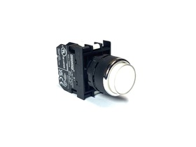 Кнопка выступающая с блоком подсветки 12-30V AC/DC, белая (1НО), B150HB - EMAS