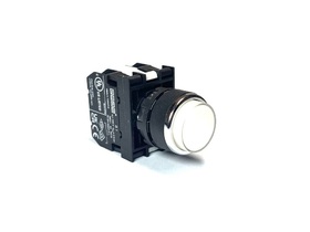 Кнопка выступающая с блоком подсветки 12-30V AC/DC, белая (2НО), B151HB - EMAS