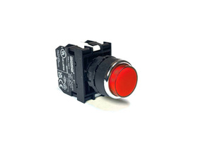 Кнопка выступающая с блоком подсветки 12-30V AC/DC, красная (1НО+1НЗ), B192HК - EMAS