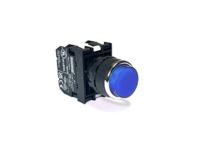 Кнопка выступающая с блоком подсветки 12-30V AC/DC, синяя (1НО+1НЗ), B192HM - EMAS