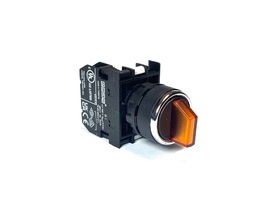 Переключатель 0-1 без фиксации, с подсветкой-светодиод 110V AC/DC желтый (1НО), B1F0SL21S - EMAS