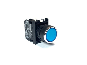 Кнопка нажимная с подсветкой-светодиод 100-230V AC синяя (1НO), B1M0DM - EMAS