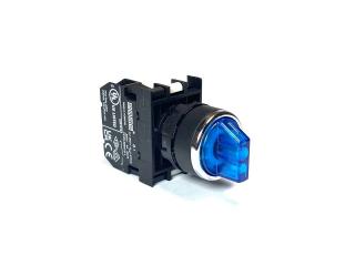 Переключатель 0-1 с фиксацией, с подсветкой-светодиод 48V AC/DC, синий (1НО), B1V0SL20M - EMAS