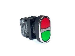 Кнопка сдвоенная красно-зеленая (2НЗ), B202K20KY - EMAS