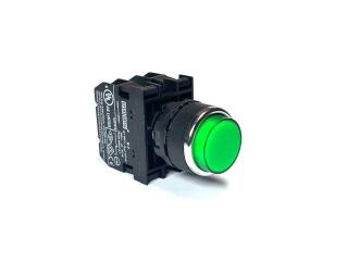 Кнопка выступающая, зеленая (2НЗ), B202HY - EMAS