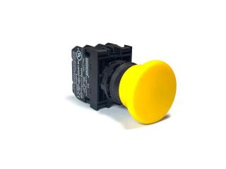 Кнопка аварийная "Грибок" без фиксации желтая (3Н3), B222MS - EMAS