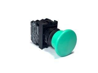 Кнопка аварийная "Грибок" без фиксации зеленая (3НЗ), B222MY - EMAS