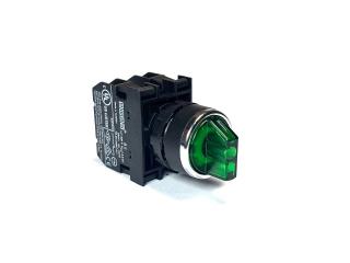 Переключатель 2-0-1 с фиксацией в 1 положении зеленый (2НЗ), B202SL31Y - EMAS