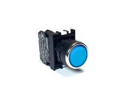 Кнопка без фиксации с блоком подсветки, синяя (1Н3), B230DM - EMAS