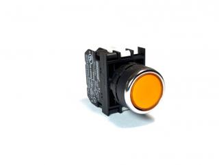 Кнопка без фиксации с подсветкой-светодиод 110V AC/DC, желтая (1НЗ), B2F0DS - EMAS