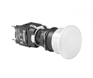 Кнопка аварийная "Грибок" без фиксации белая (2НО), D101YM30B - EMAS