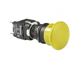 Кнопка аварийная "Грибок" без фиксации желтая (1НO), D100YM30S - EMAS