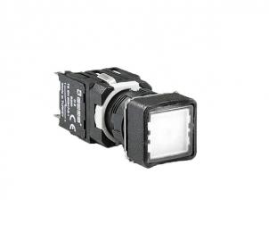 Кнопка квадратная без фиксации, белая (1НО+1НЗ), D102KDB - EMAS