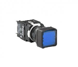 Кнопка квадратная без фиксации, синяя (1НО+1НЗ), D102KDM - EMAS