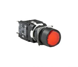 Кнопка круглая без фиксации, красная (2НО), D101YDK - EMAS