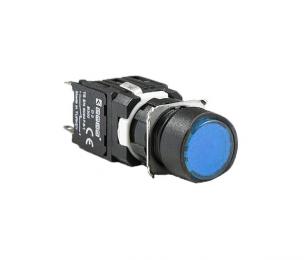 Кнопка круглая без фиксации, синяя (1НО), D100YDM - EMAS