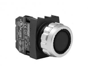 Кнопка без фиксации, черная (1НО+1НЗ), H102DH - EMAS