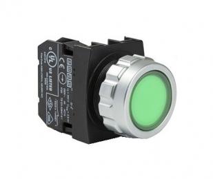 Кнопка без фиксации, зеленая (1Н3), H200DY - EMAS