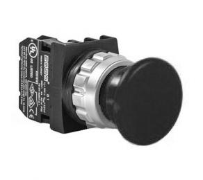 Кнопка аварийная "Грибок" без фиксации черная (1НO), H100MH - EMAS