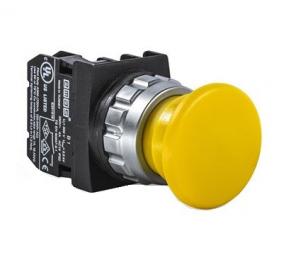 Кнопка аварийная "Грибок" без фиксации желтая (1НO), H100MS - EMAS
