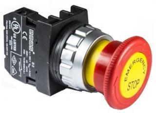 Кнопка аварийная с маркировкой "Грибок" красная (2НЗ), H202EE - EMAS