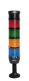 Сигнальная колонна 70 мм, LED FLESH 220V AC, зуммер, IP40, IK74F220ZM01 - EMAS