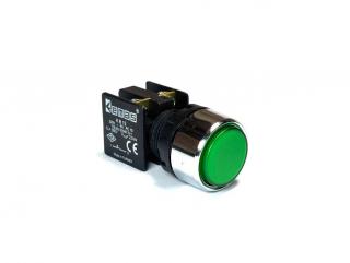 Кнопка без фиксации, зеленая (1Н3), KB12DY - EMAS