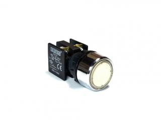 Кнопка без фиксации, белая (1НЗ+1НО), KB14DB - EMAS