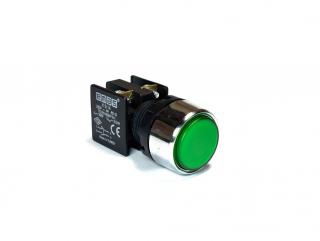 Кнопка без фиксации, зеленая (1НЗ+1НО), KB14DS - EMAS