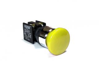 Кнопка аварийная "Грибок" без фиксации желтая (1НО+1НЗ), KB14MS - EMAS