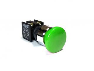 Кнопка аварийная "Грибок" без фиксации зеленая (1НО+1НЗ), KB14MY - EMAS