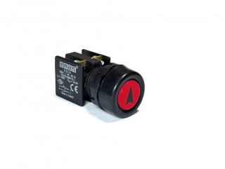 Кнопка без фиксации со стрелкой, красная (1НЗ+1НО), KB14RK0 - EMAS