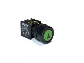 Кнопка без фиксации со стрелкой, зеленая (1НЗ+1НО), KB14RY0 - EMAS