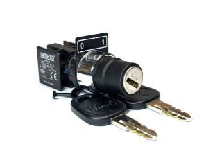 Кнопка с ключом 0-1, с фиксацией, ключ вынимается в положении 0 (1НО), KB34A2 - EMAS