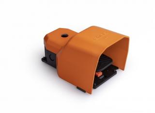 Одиночная педаль с фиксацией (1 скорость) с защитным кожухом и основание для ручки (1НО+1НЗ), PDKA11BX11T - EMAS