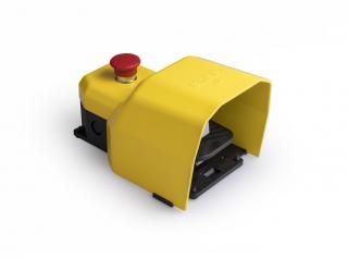 Одиночная педаль (2 скорости) с защитным кожухом и аварийной кнопкой 2x(1НО+1НЗ), PDKA11GX28 - EMAS