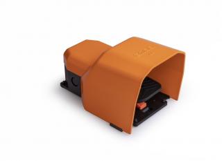 Одиночная педаль с фиксацией (1 скорость) с защитным кожухом (1НО+1НЗ), PDKS11BX11T - EMAS