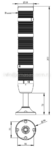 Сигнальная колонна IP40, 50 мм, LED FLASH 220V AC, зуммер, цвет красн, желт, зеленый, IK54F220ZM03 - EMAS 
