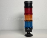 Сигнальная колонна IP40, 70 мм, LED FLASH 24V AC/DC, зуммер, цвет крас., жел., син., IK73KSMF024ZM02 - EMAS 